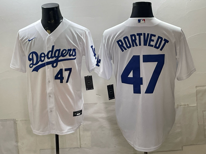 men Los Angeles Dodgers #47 Rortvedt white Game 2026 Nike MLB Jersey 081103->los angeles dodgers->MLB Jersey